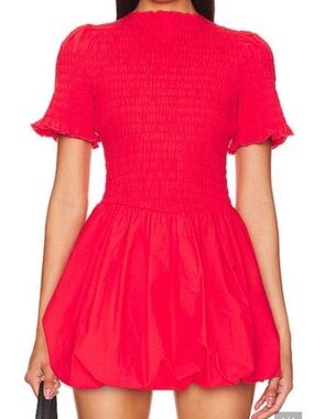 Après Studio Red Iris Picnic Bubble Mini Dress- XS